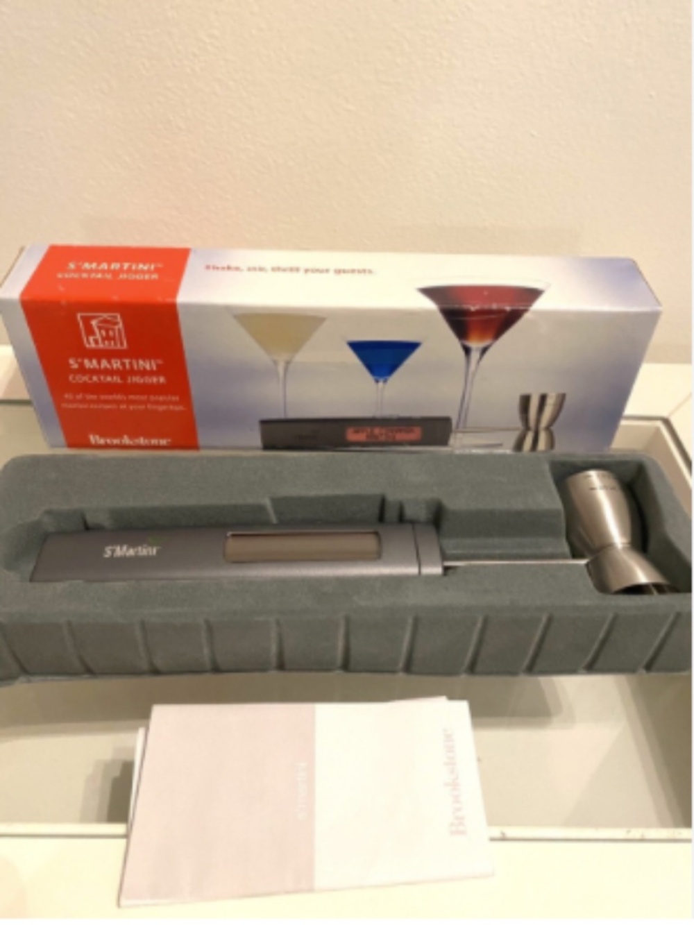 Brookstone S'MARTINI Smart Martini Cocktail Jigger, NEW WITH TAGS